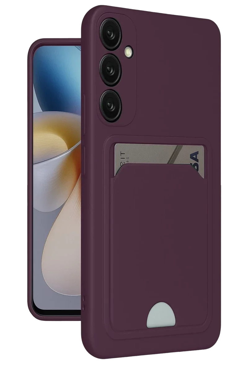 Samsung Galaxy A26 Kılıf Kelvin Kartvizitli Silikon - Derin Mor