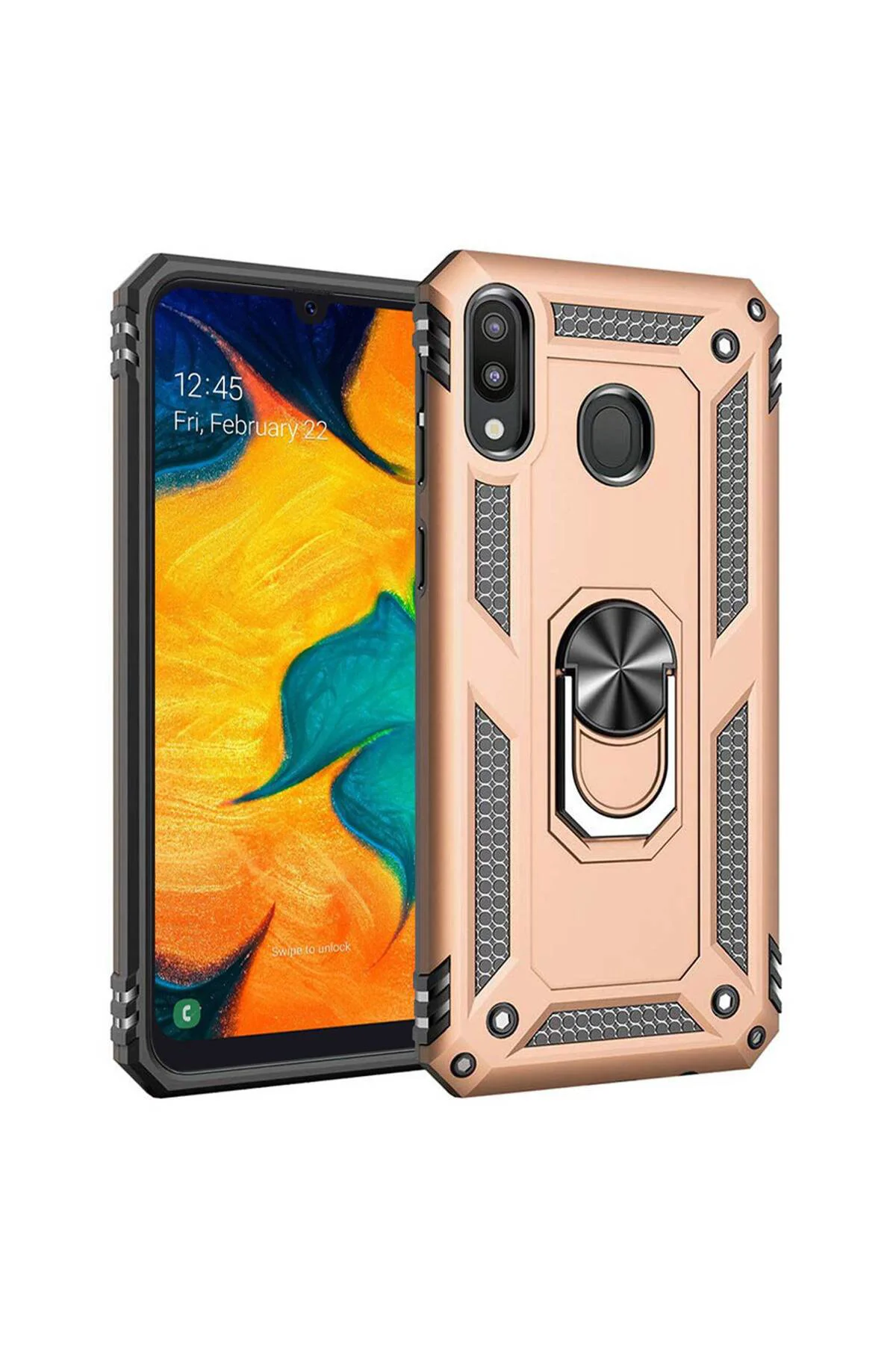 Samsung Galaxy A30 (A305F) Yüzüklü Tank Kılıf Lacivert