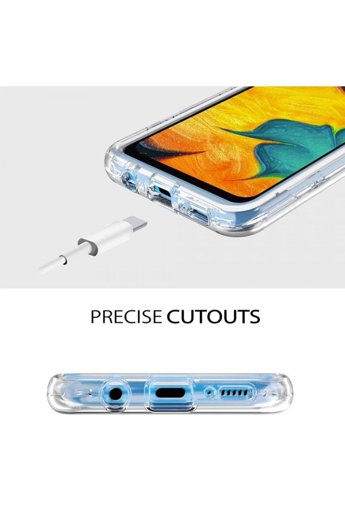 Samsung Galaxy A30S Çift Taraflı Silikon Kılıf Şeffaf