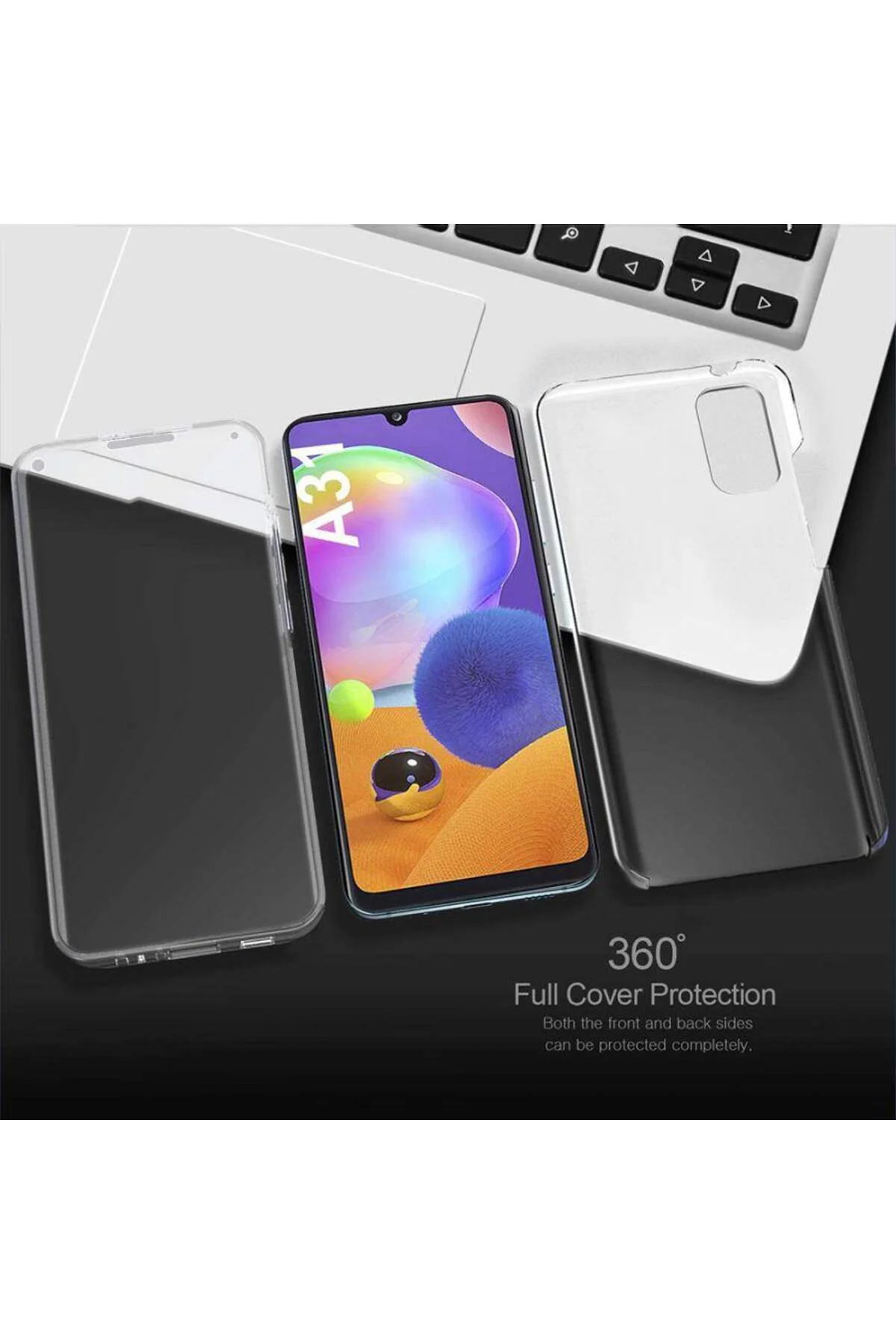 Samsung Galaxy A31 Çift Taraflı Silikon Kılıf Şeffaf