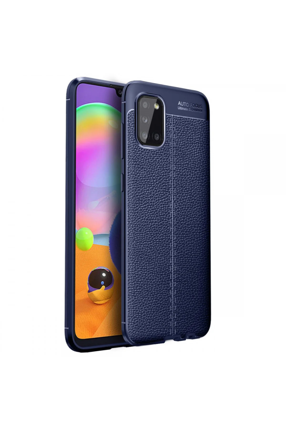 Samsung Galaxy A31 Deri Görünümlü Silikon Kırmızı