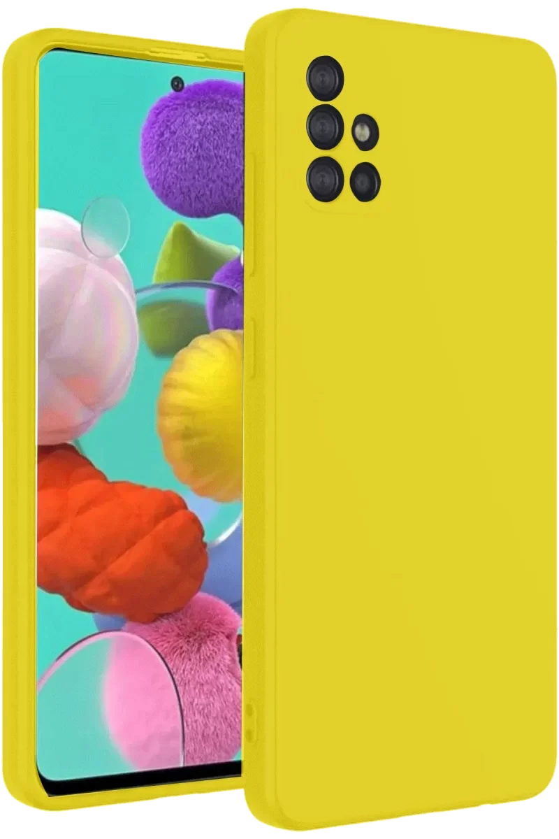 Samsung Galaxy A31 Kılıf Nano içi Kadife Silikon - Sarı