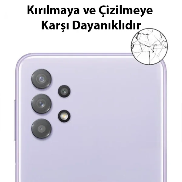 Samsung Galaxy A32 4G Kamera Lens Camı - 9H Temperli Cam Koruyucu