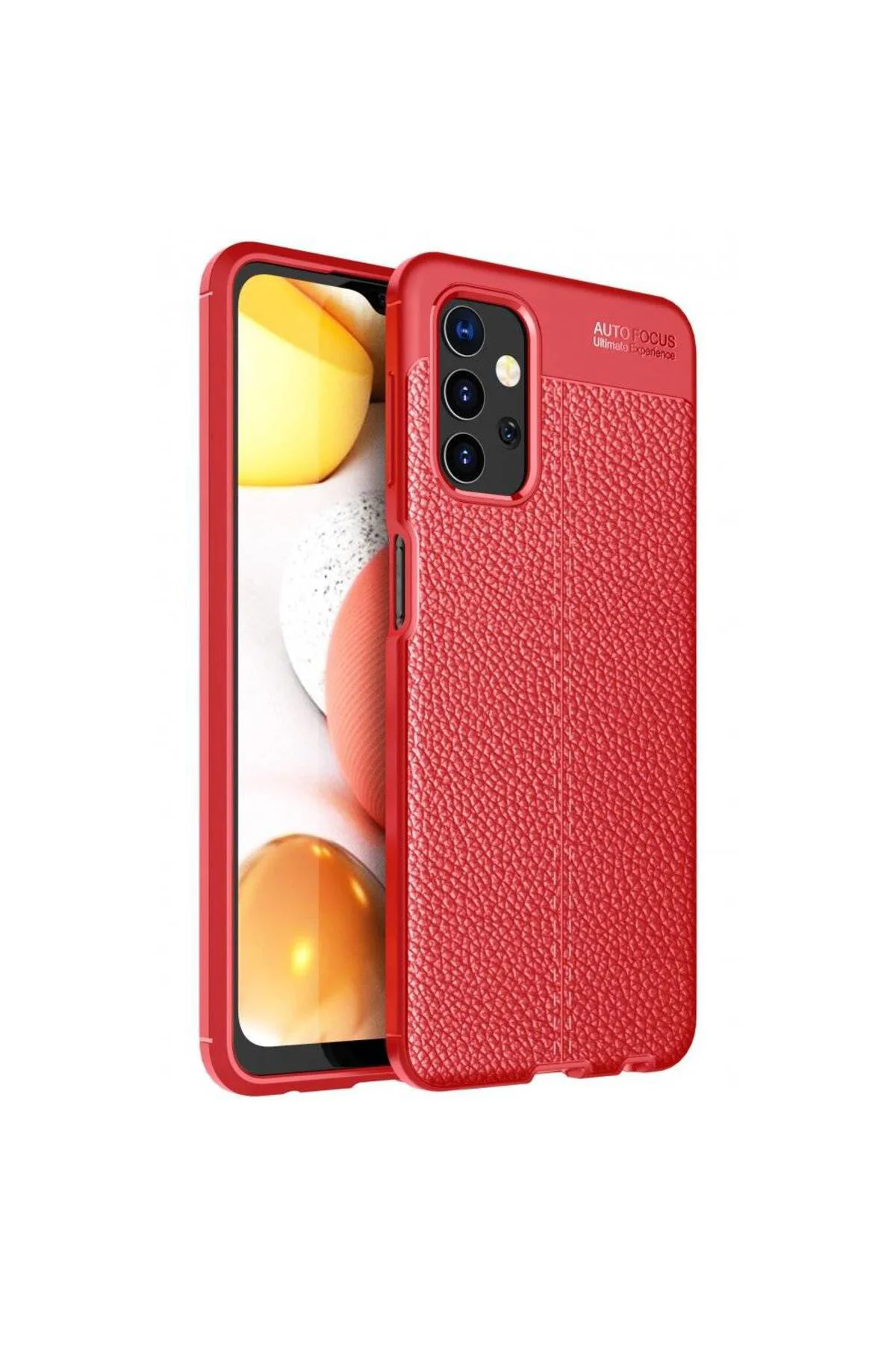Samsung Galaxy A32 Deri Görünümlü Silikon Kırmızı