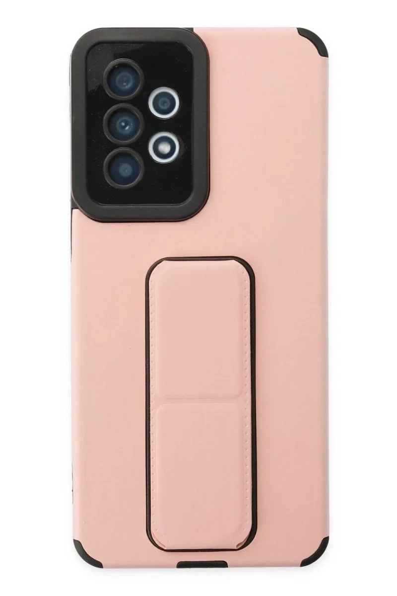 Samsung Galaxy A33 5G Kılıf Mega Standlı Silikon - Pudra Samsung Galaxy A33 5G Kılıf Mega Standlı Silikon - Pudra