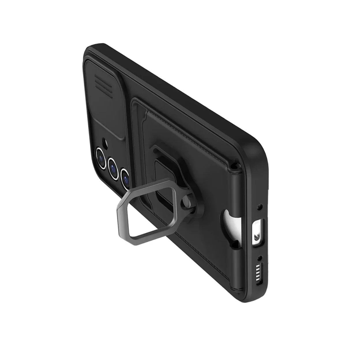 Samsung Galaxy A34 5G Kılıf Zuma Kartvizitli Yüzüklü Silikon - Siyah Samsung Galaxy A34 5G Kılıf Zuma Kartvizitli Yüzüklü Silikon - Siyah