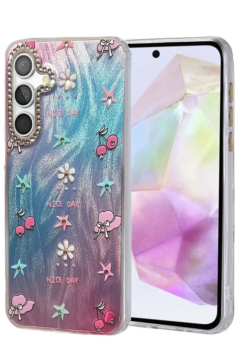 Samsung Galaxy A35 5G Kılıf Blade Aynalı Desenli Kapak - Desen 4 Samsung Galaxy A35 5G Kılıf Blade Aynalı Desenli Kapak - Desen 4