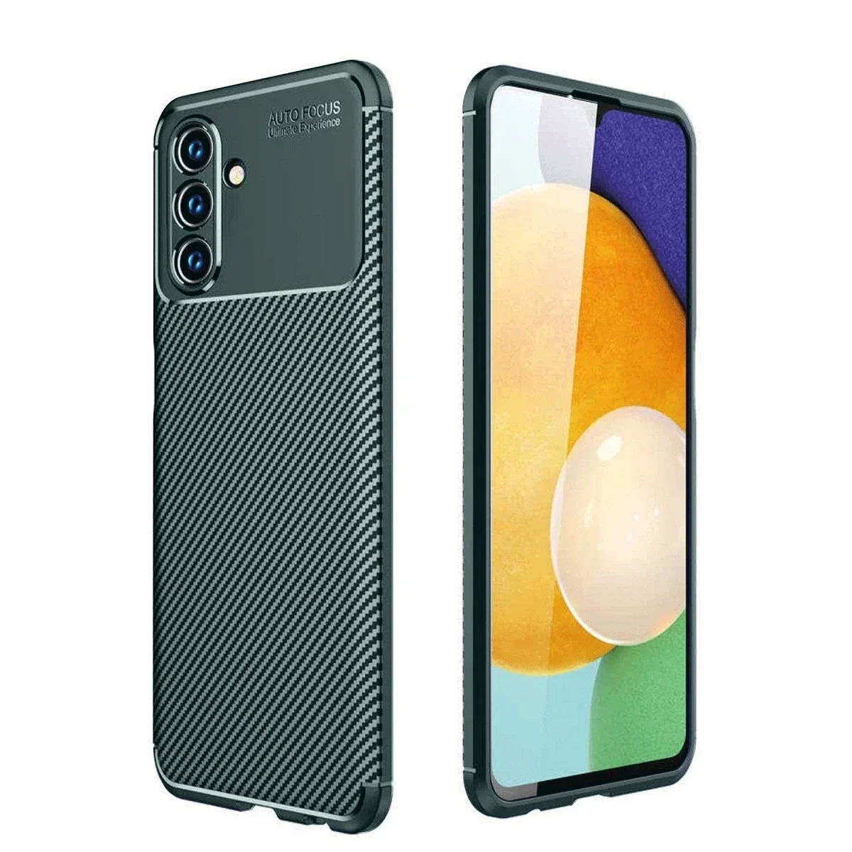 Samsung Galaxy A36 Kılıf Auto Focus Karbon Kapak - Koyu Yeşil