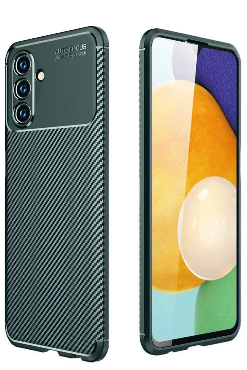 Samsung Galaxy A36 Kılıf Auto Focus Karbon Kapak - Koyu Yeşil