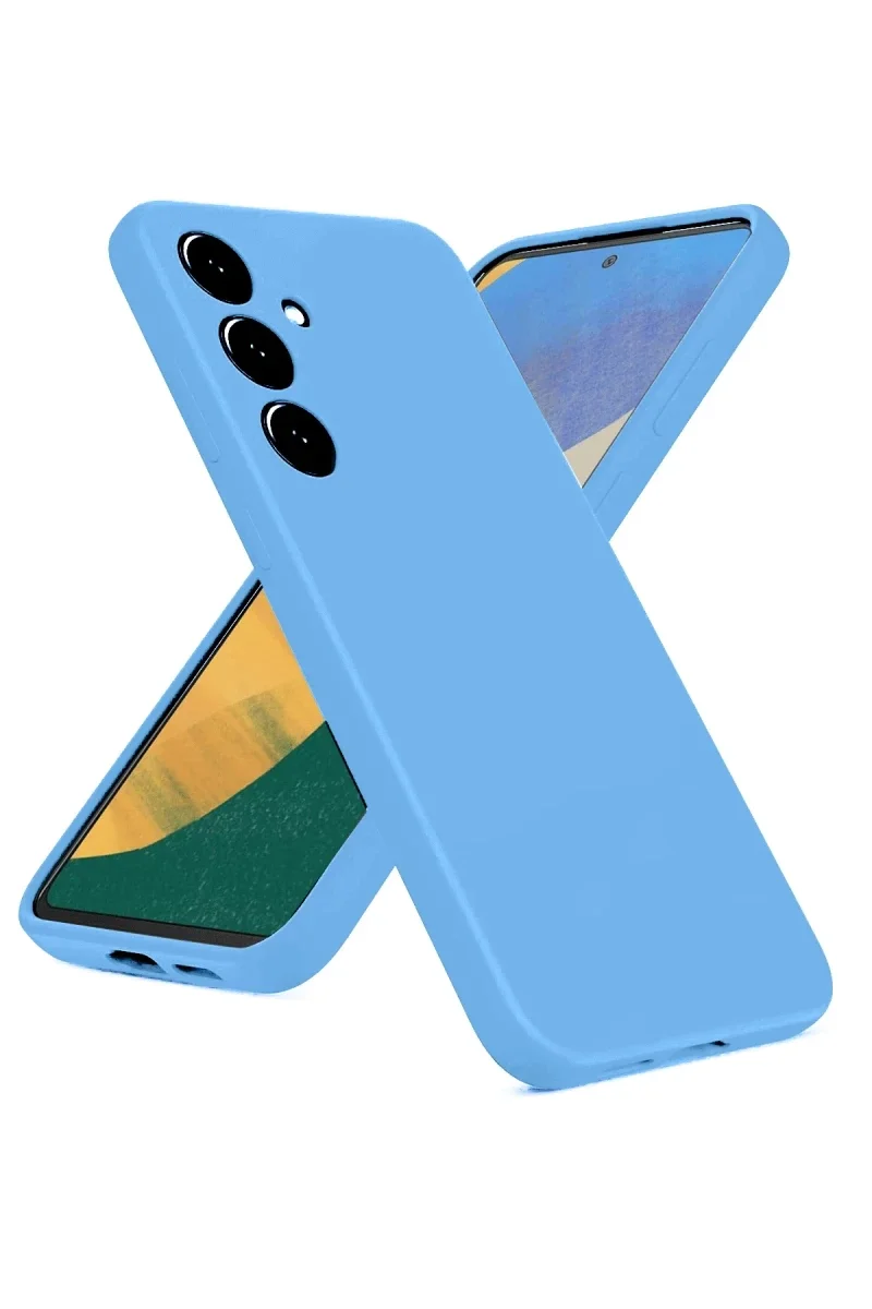 Samsung Galaxy A36 Kılıf Nano içi Kadife Silikon - Mavi Samsung Galaxy A36 Kılıf Nano içi Kadife Silikon - Mavi