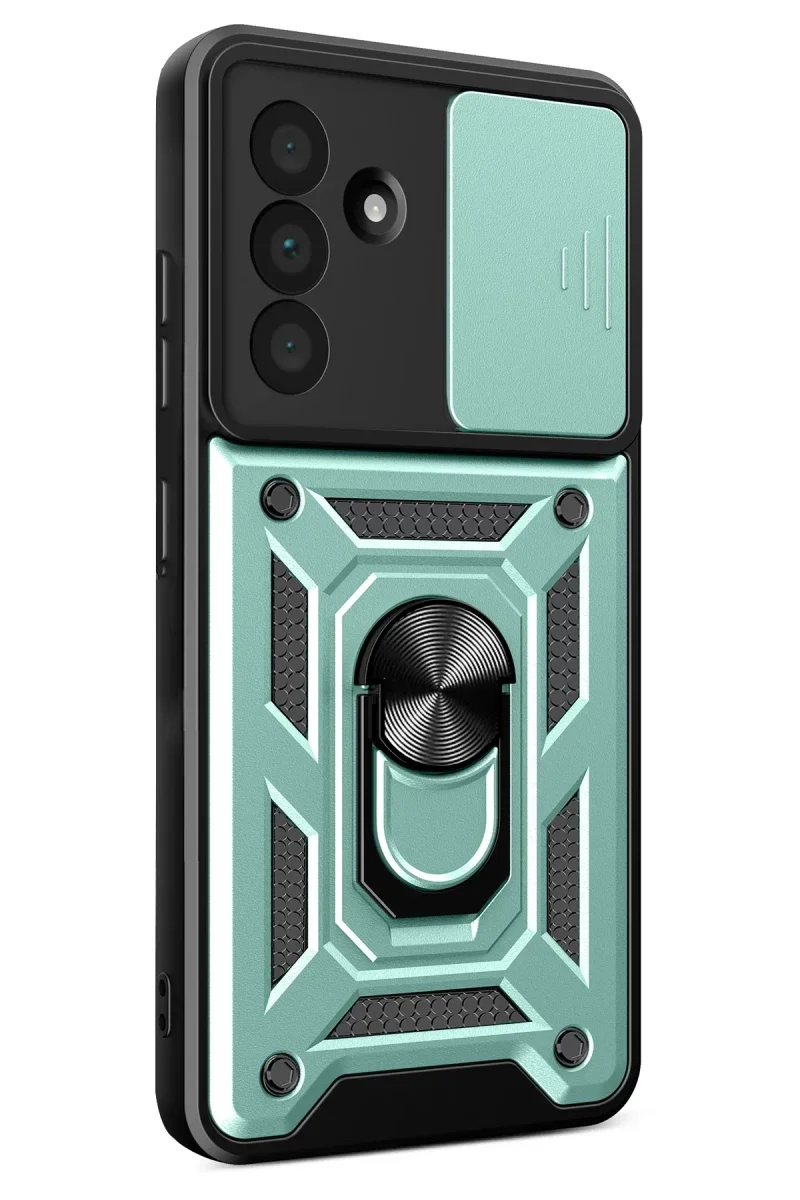 Samsung Galaxy A37 5G Pars Lens Yüzüklü Silikon - Yeşil Samsung Galaxy A37 5G Pars Lens Yüzüklü Silikon - Yeşil
