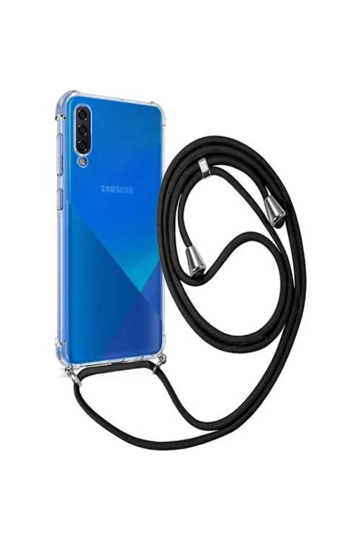 Samsung Galaxy A50 Askılı İpli Şeffaf Tank Kılıf