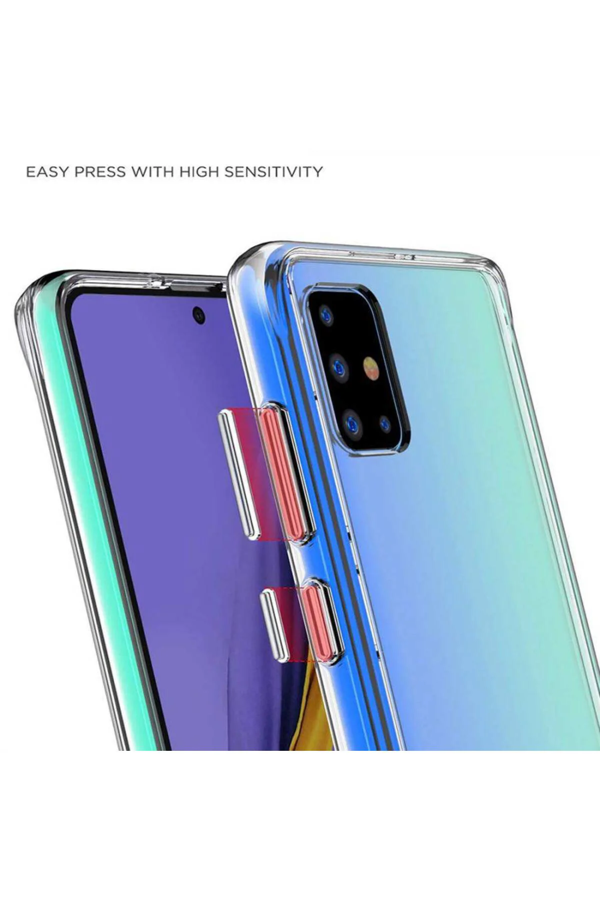 Samsung Galaxy A51 2.0 MM Korumalı Silikon Kılıf Şeffaf