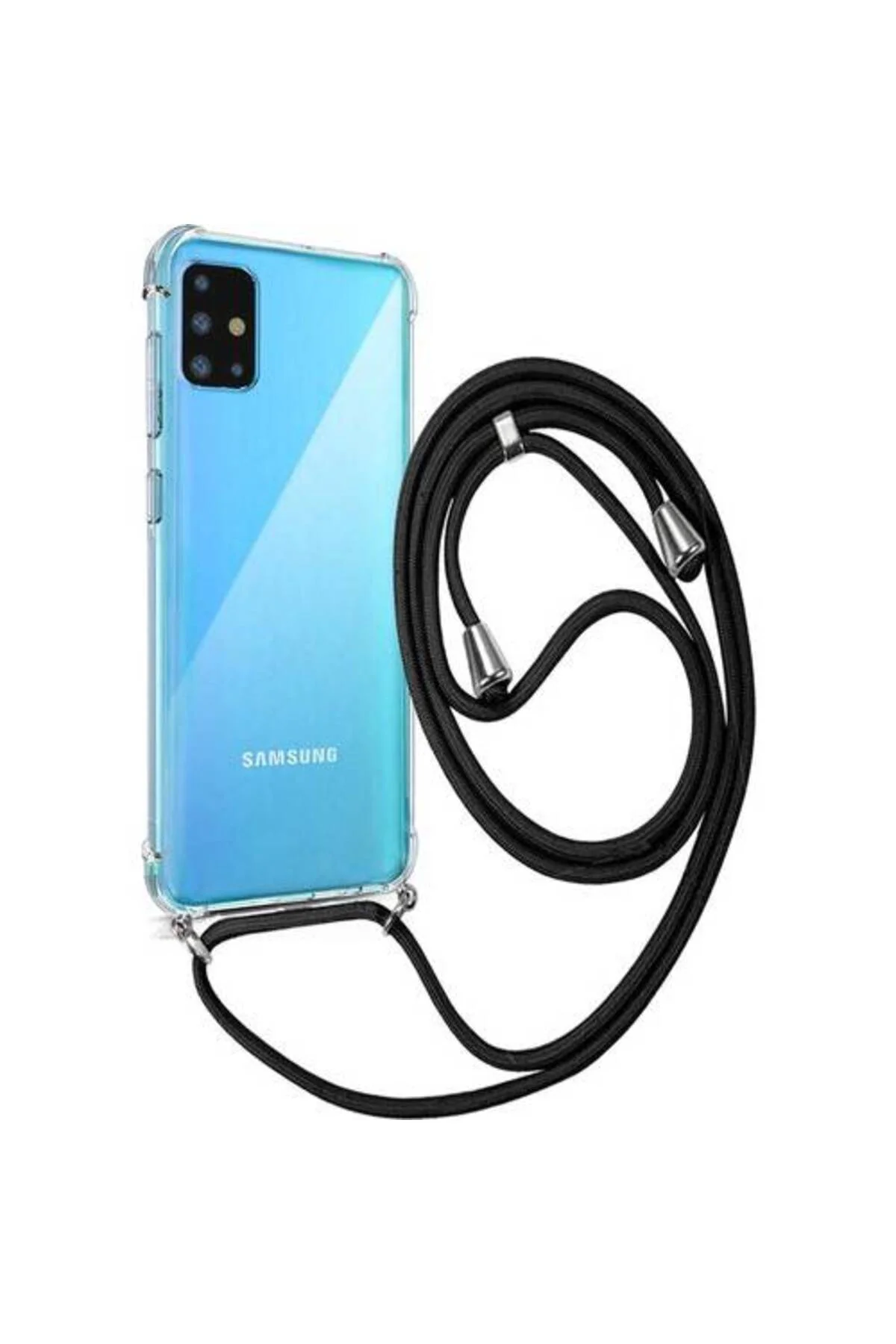Samsung Galaxy A51 Askılı İpli Şeffaf Tank Kılıf