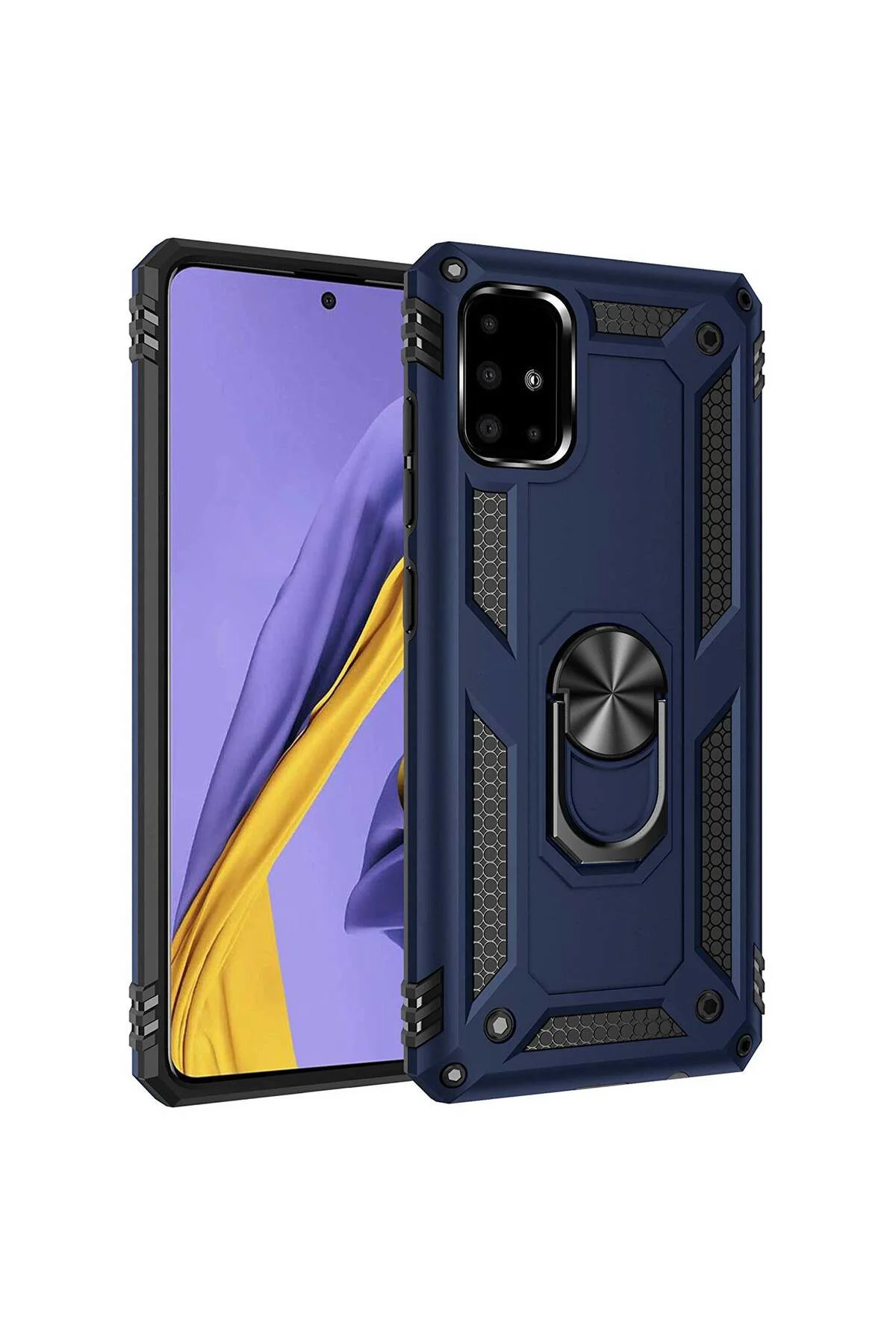 Samsung Galaxy A51 (A515F) Yüzüklü Tank Kılıf Lacivert