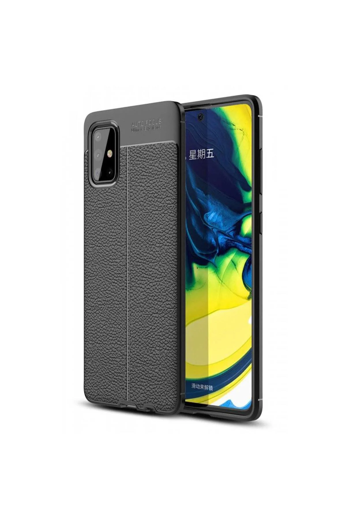 Samsung Galaxy A51 Deri Görünümlü Silikon Kırmızı