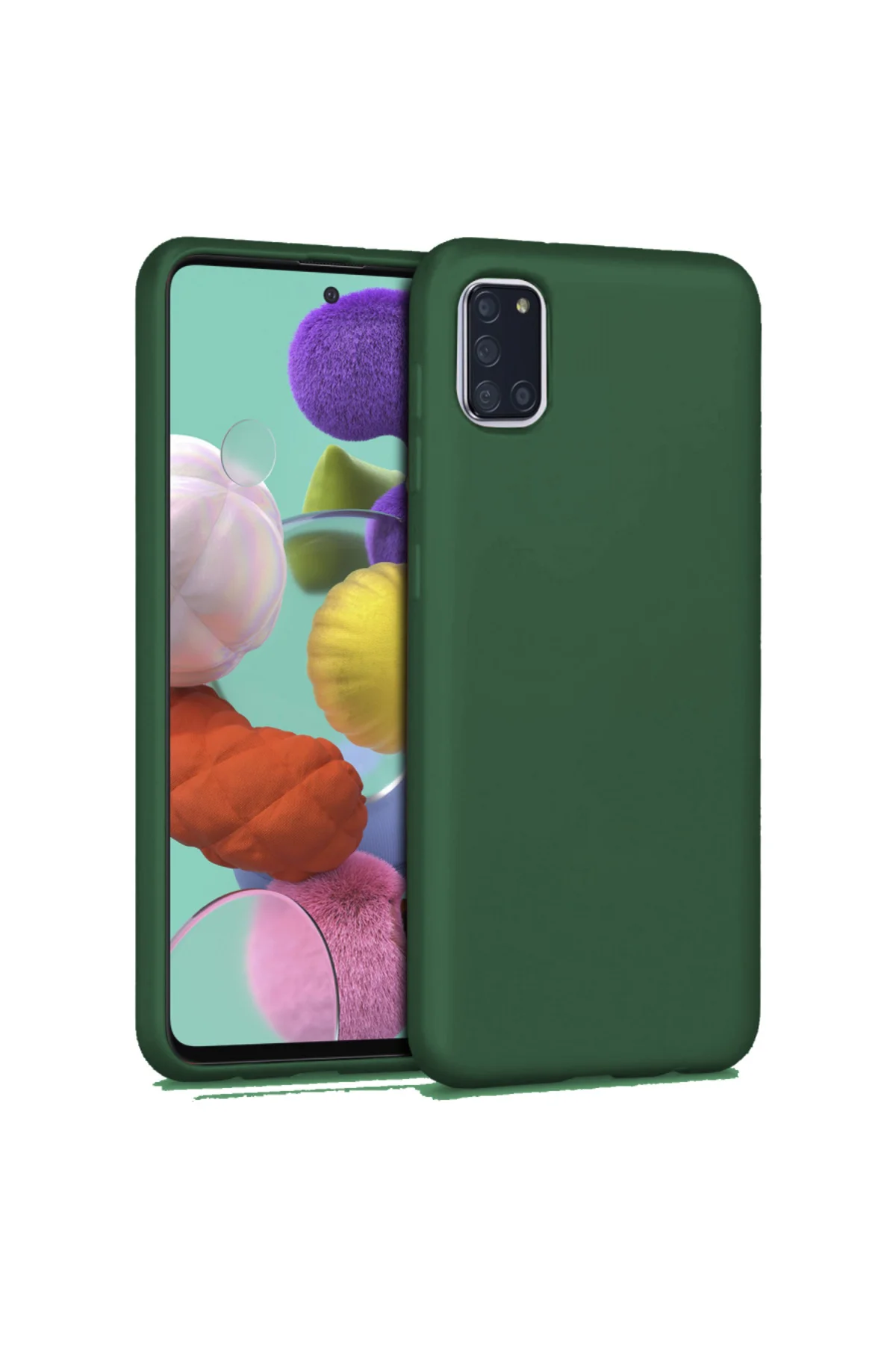 Samsung Galaxy A51 İnce Mat Silikon Kılıf Haki