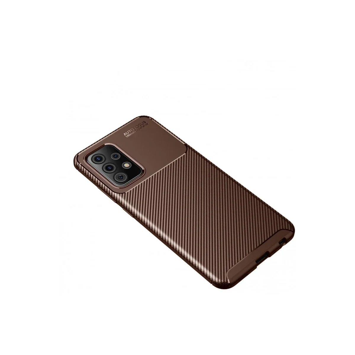 Samsung Galaxy A52 Kılıf Auto Focus Karbon Kapak - Kahverengi - Görsel 2
