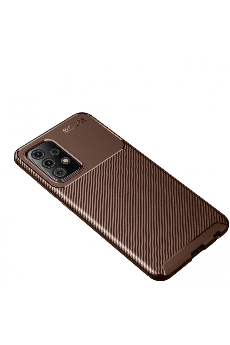 Samsung Galaxy A52 Kılıf Auto Focus Karbon Kapak - Kahverengi Fiyatı, Yorumları ve Özellikleri