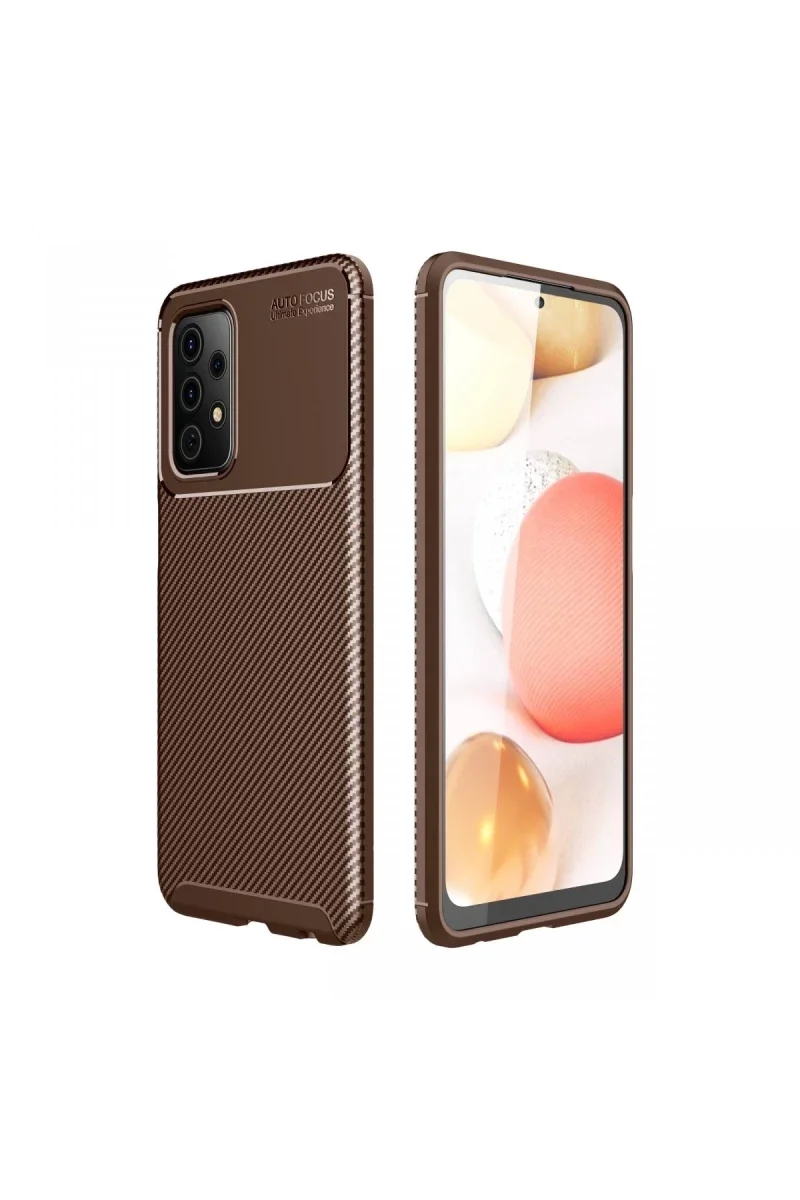 Samsung Galaxy A52 Kılıf Auto Focus Karbon Kapak - Kahverengi Fiyatı, Yorumları ve Özellikleri