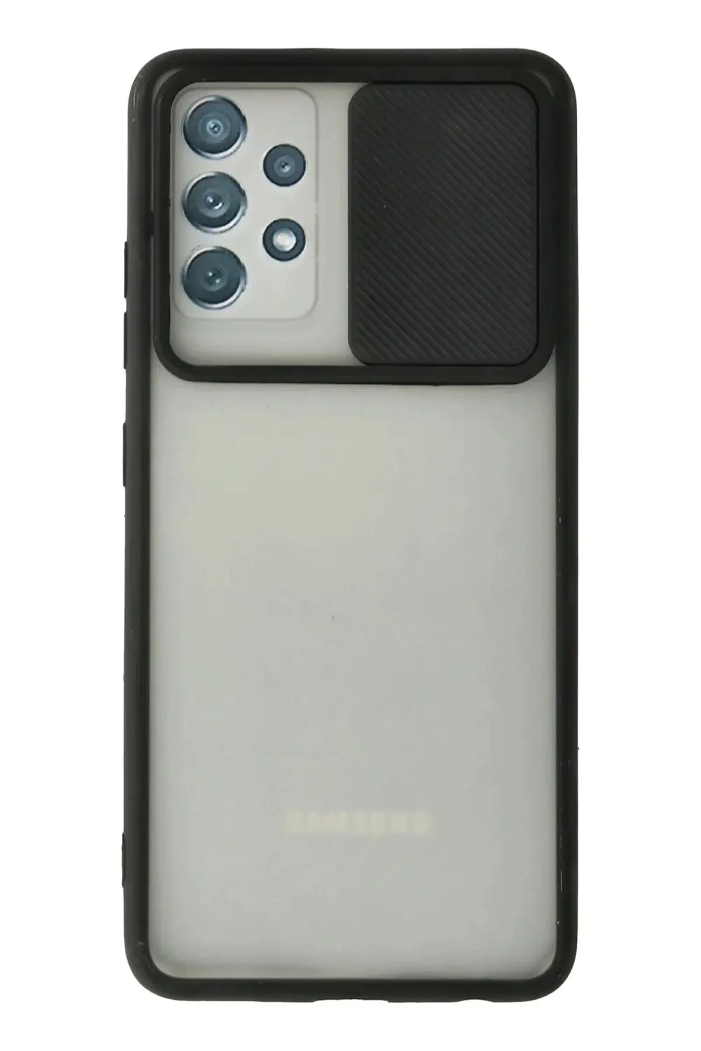 Samsung Galaxy A52 Kılıf Palm Buzlu Kamera Sürgülü Silikon - Siya