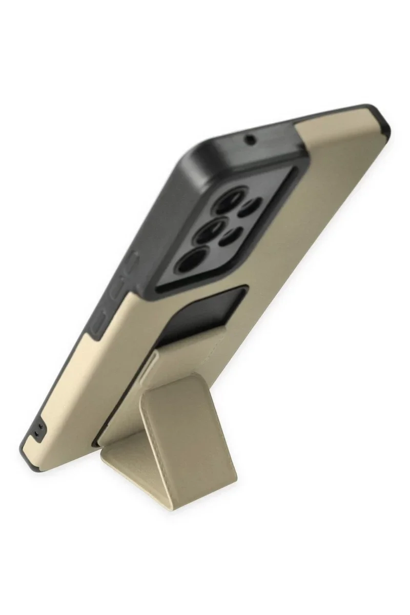 Samsung Galaxy A53 5G Kılıf Mega Standlı Silikon - Gold