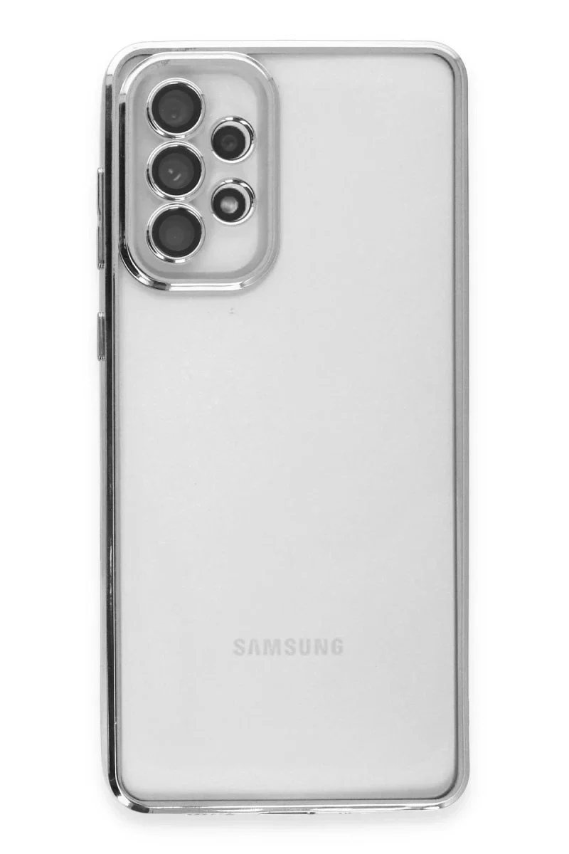 Samsung Galaxy A53 5G Kılıf Razer Lensli Silikon - Gümüş