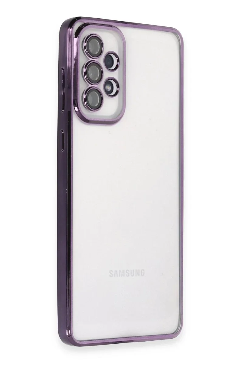 Samsung Galaxy A53 5G Kılıf Razer Lensli Silikon - Mor