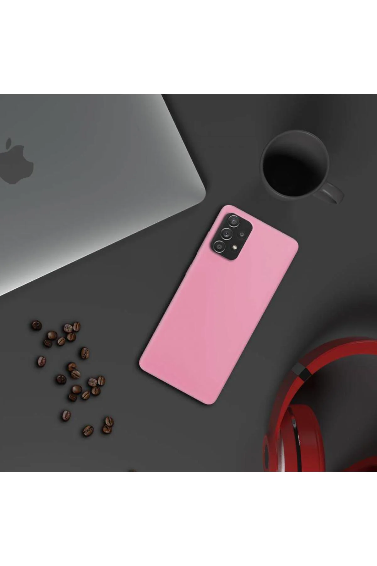 Samsung Galaxy A53 İnce Mat Silikon Kılıf Pembe