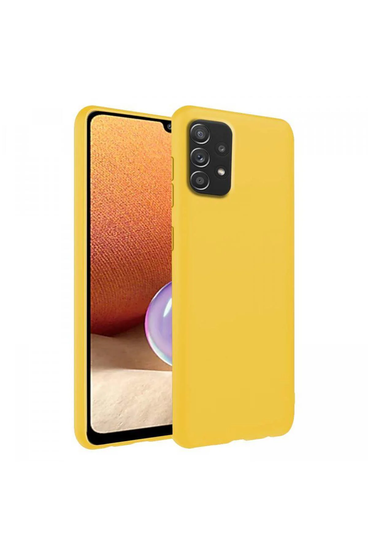 Samsung Galaxy A53 İnce Mat Silikon Kılıf Sarı