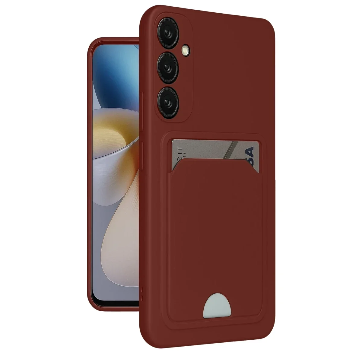 Samsung Galaxy A55 5G Kılıf Kelvin Kartvizitli Silikon - Bordo Samsung Galaxy A55 5G Kılıf Kelvin Kartvizitli Silikon - Bordo