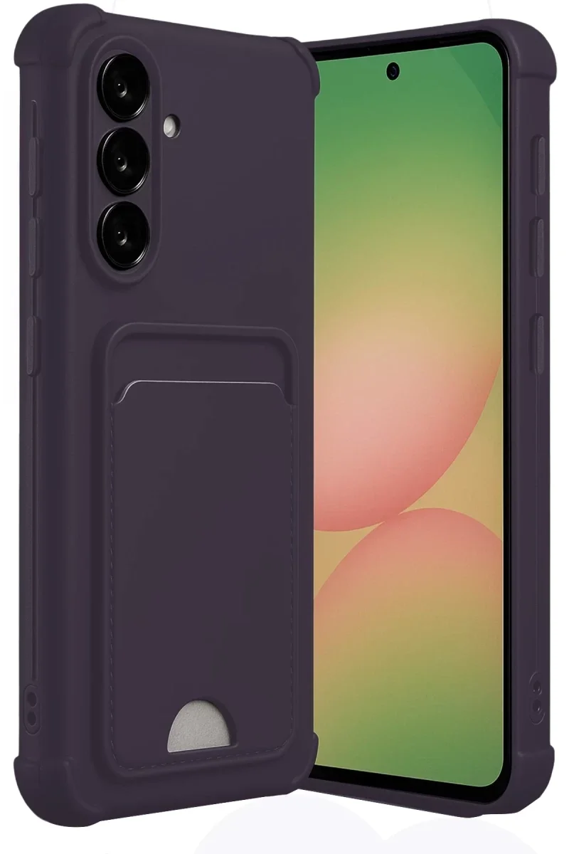 Samsung Galaxy A55 5G Kılıf Kelvin Kartvizitli Silikon - Derin Mor Samsung Galaxy A55 5G Kılıf Kelvin Kartvizitli Silikon - Derin Mor