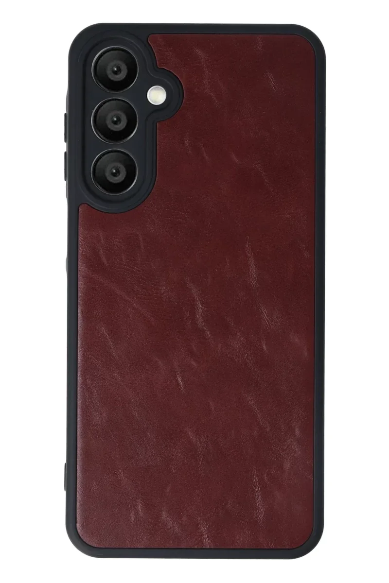 Samsung Galaxy A55 5G Kılıf Aras Deri Kapak - Bordo Samsung Galaxy A55 5G Kılıf Aras Deri Kapak - Bordo