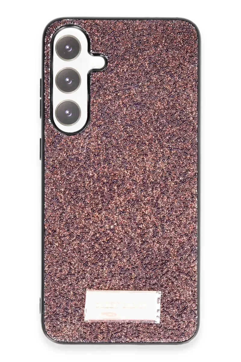 Samsung Galaxy A55 5G ile Uyumlu Bright Simli Kapak - Derin Mor