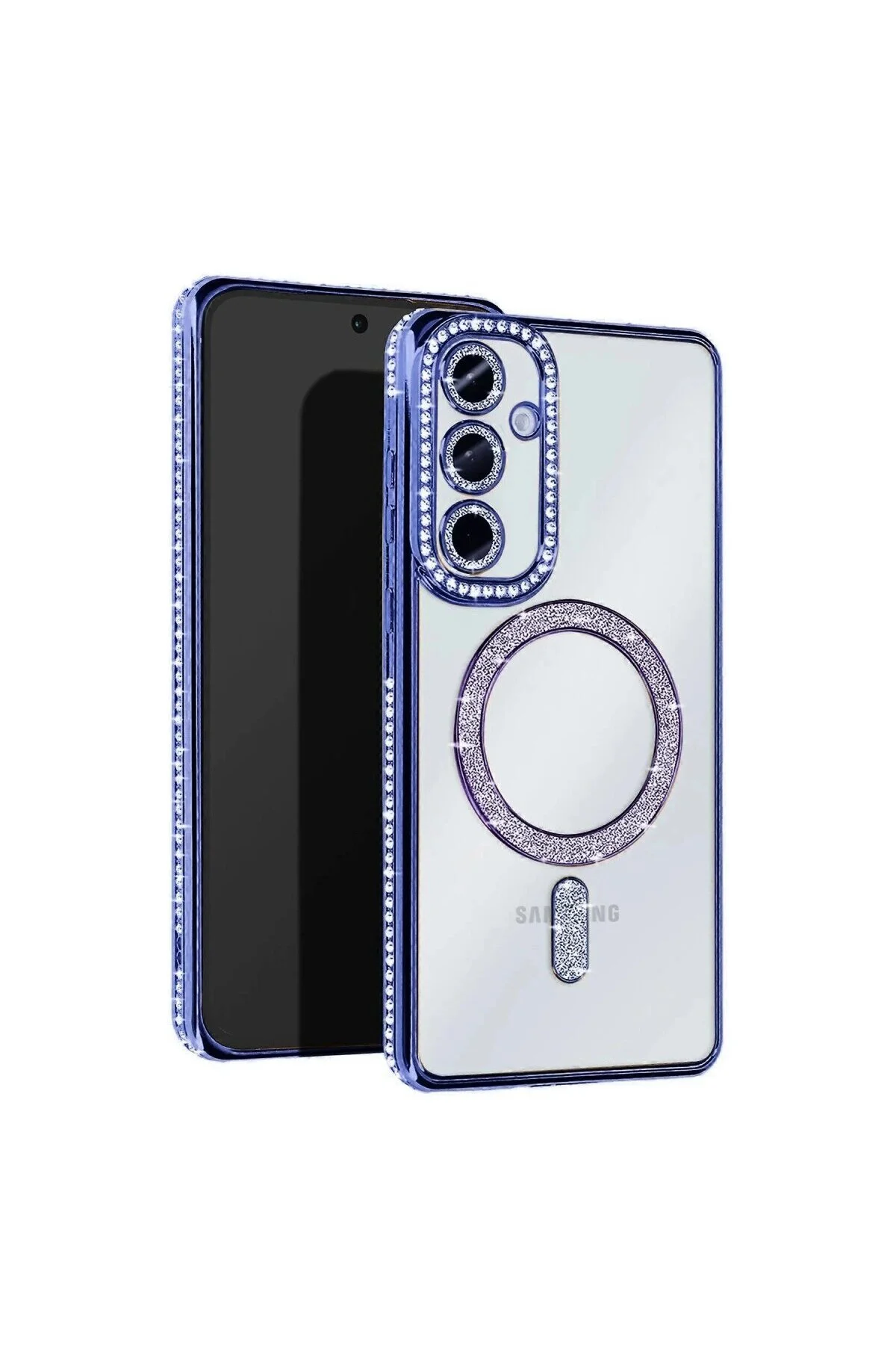Samsung Galaxy A56 Joke Simli Magneticsafe Kılıf - Mavi