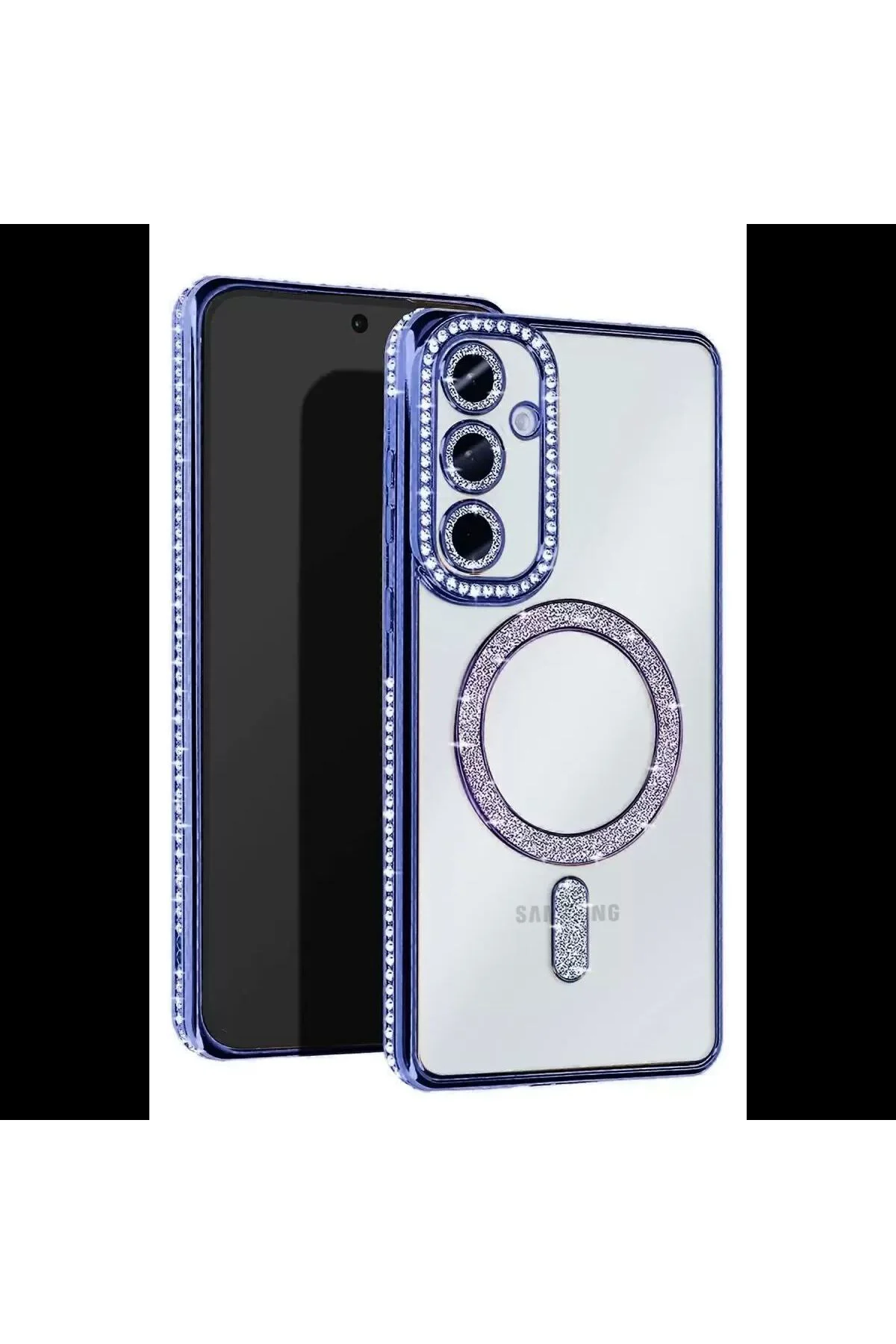 Samsung Galaxy A56 Joke Simli Magneticsafe Kılıf - Mavi