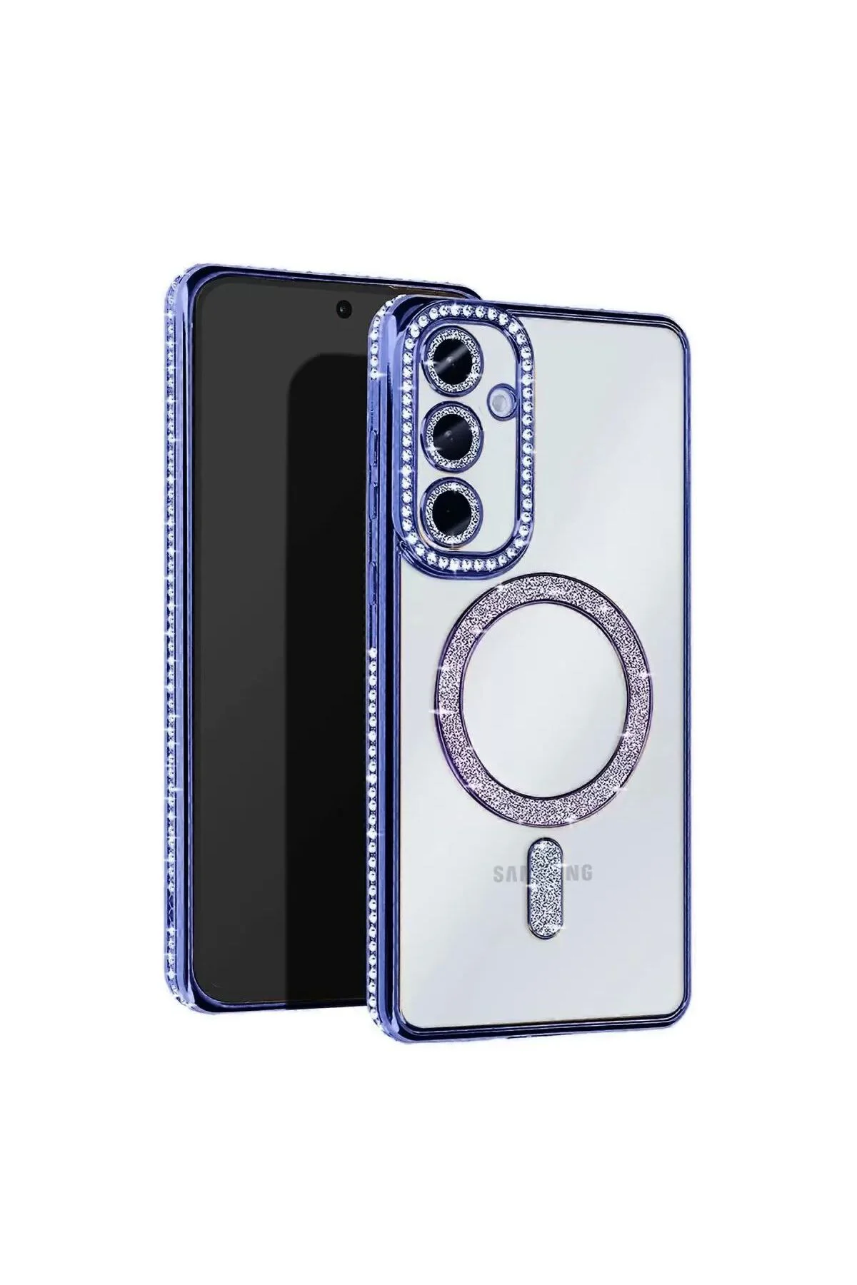 Samsung Galaxy A56 Joke Simli Magneticsafe Kılıf - Mavi