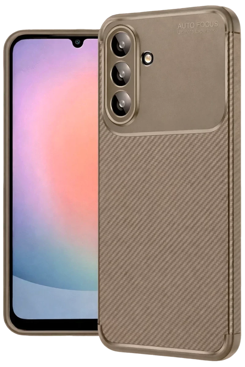 Samsung Galaxy A56 Kılıf Auto Focus Karbon Kapak - Kahverengi Fiyatı, Yorumları ve Özellikleri