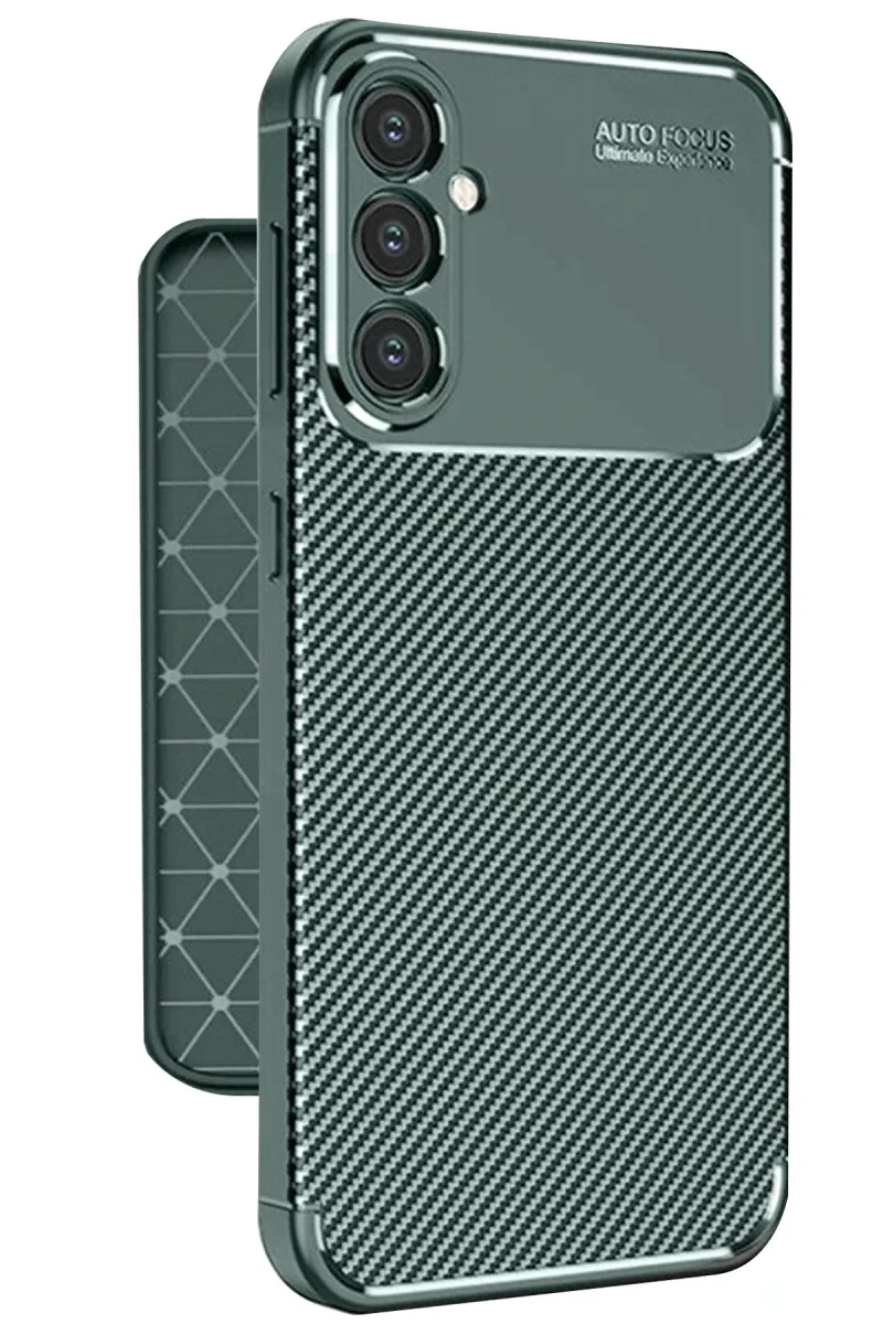 Samsung Galaxy A56 Kılıf Auto Focus Karbon Kapak - Koyu Yeşil Samsung Galaxy A56 Kılıf Auto Focus Karbon Kapak - Koyu Yeşil
