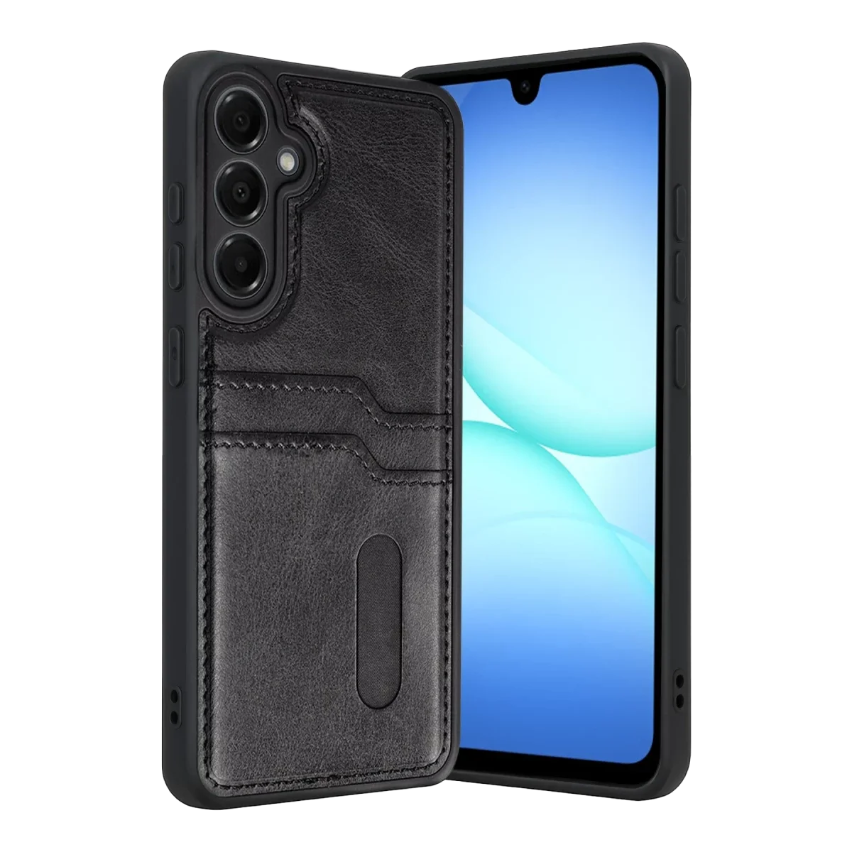 Samsung Galaxy A57 5G Sara Kartvizitli Deri Kılıf - Siyah Samsung Galaxy A57 5G Sara Kartvizitli Deri Kılıf - Siyah