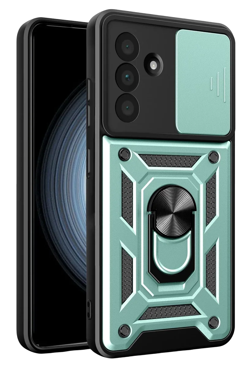 Samsung Galaxy A57 5G Pars Lens Yüzüklü Silikon - Yeşil Samsung Galaxy A57 5G Pars Lens Yüzüklü Silikon - Yeşil