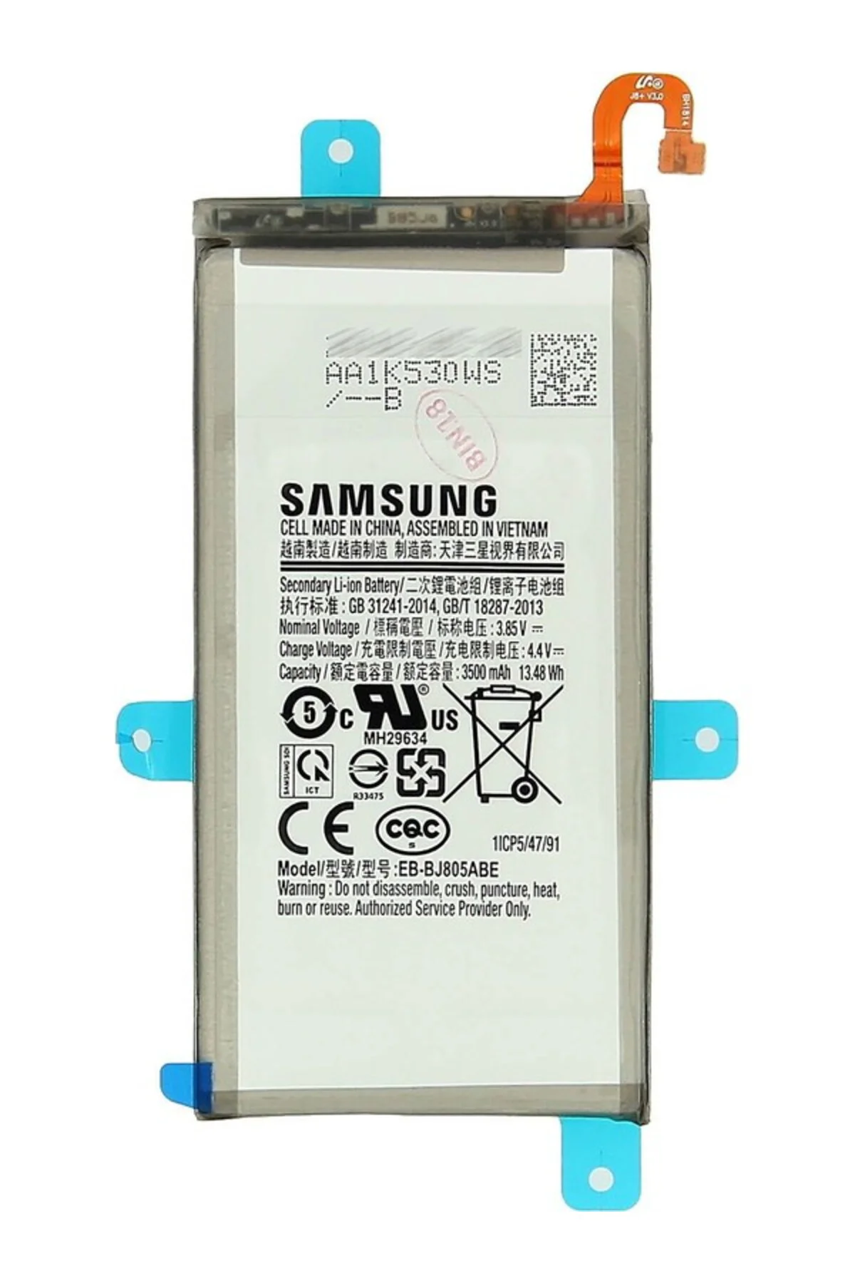 Samsung Galaxy A6 Plus 2018 SM-A605 (EB-BJ805ABE) Uyumlu Batarya Pil 3500MAH