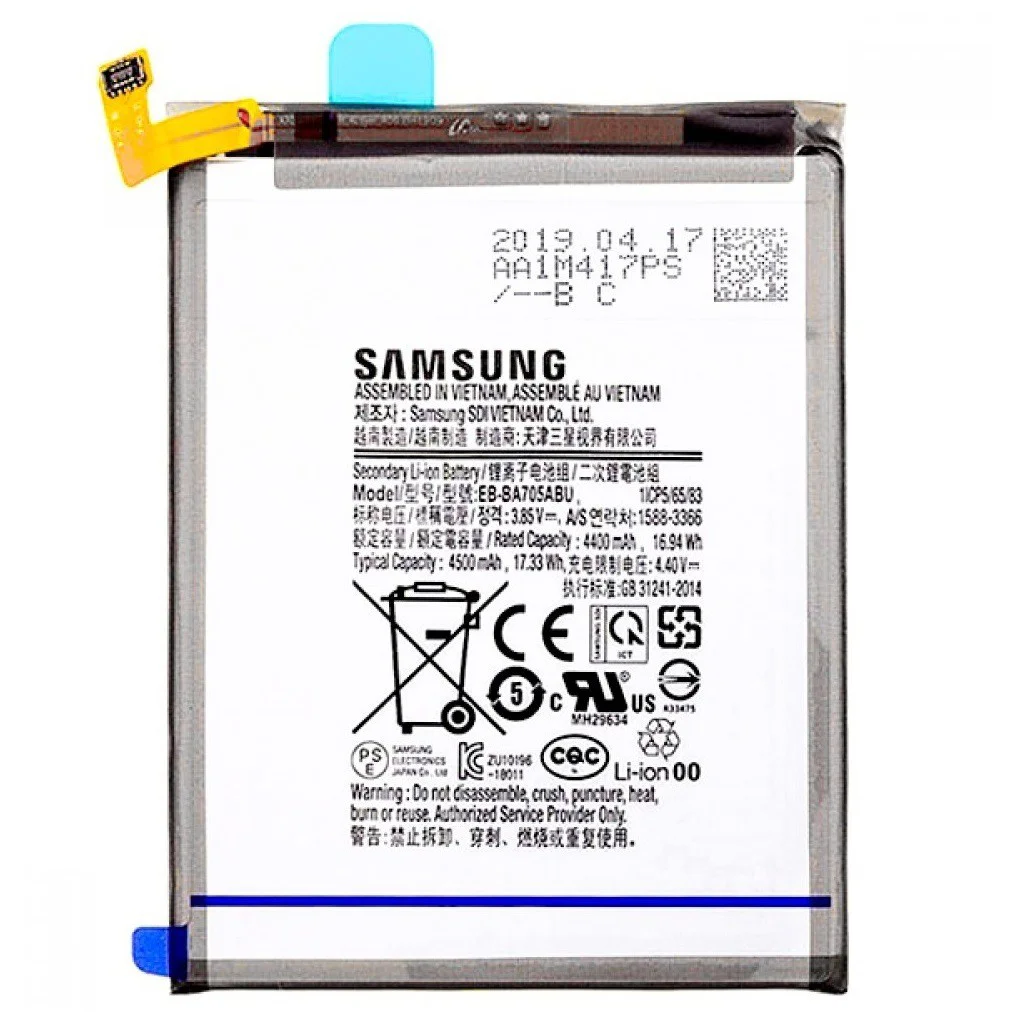 Samsung Galaxy A70 A705F Pil Batarya EB-BA705ABU 4400 mAh Samsung Galaxy A70 A705F Pil Batarya EB-BA705ABU 4400 mAh