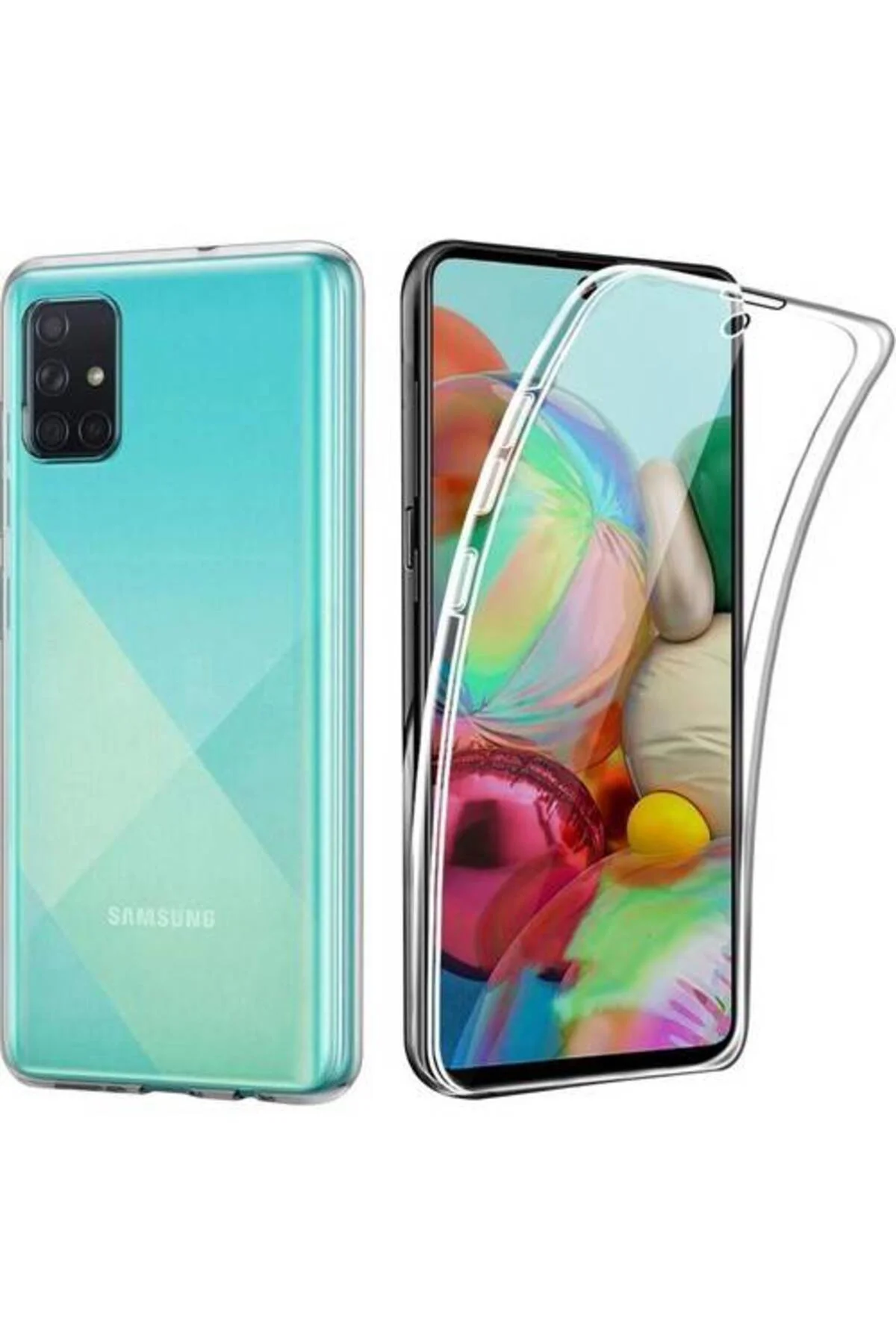 Samsung Galaxy A71 Çift Taraflı Silikon Kılıf Şeffaf