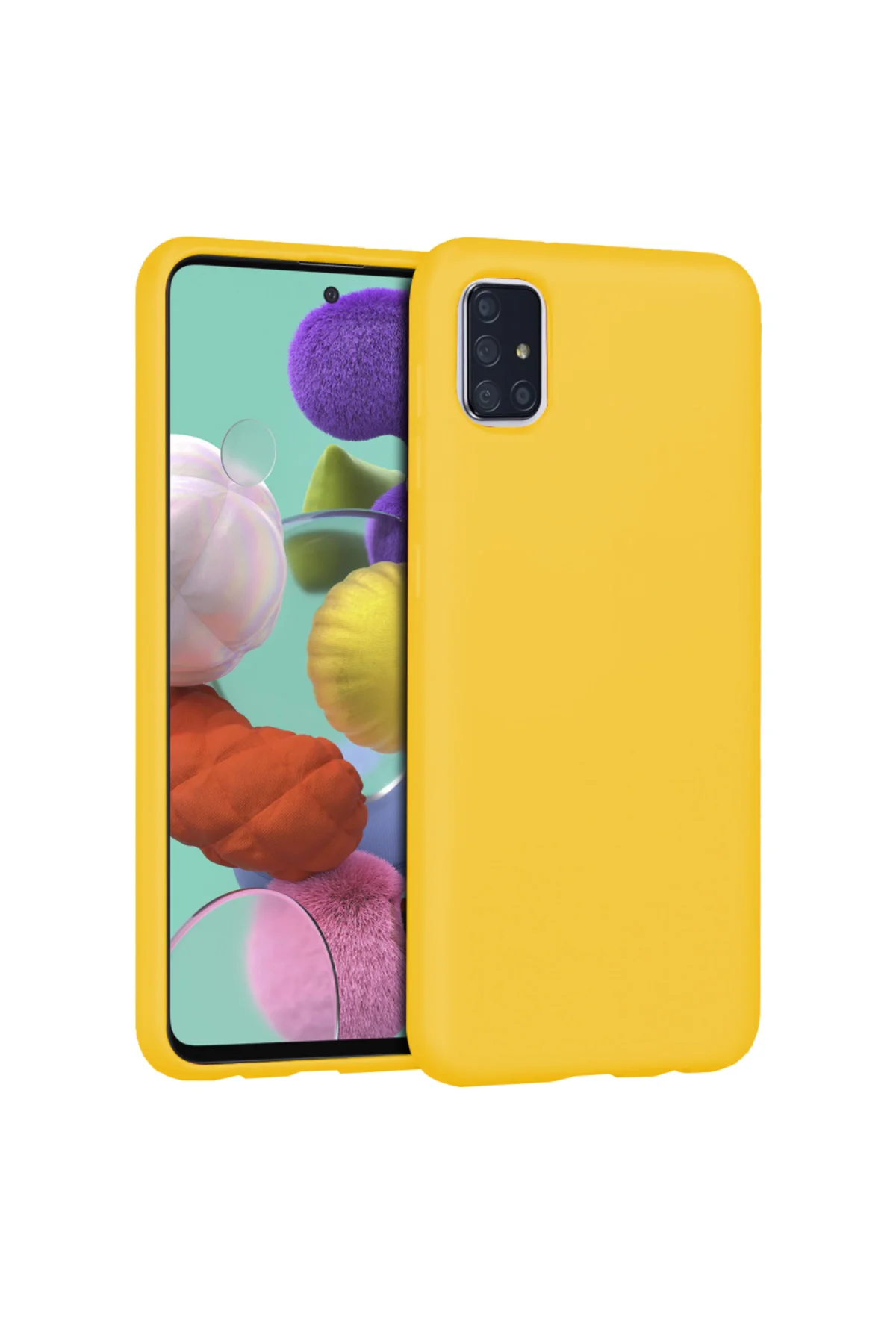 Samsung Galaxy A71 Ince Mat Silikon Kılıf Sarı