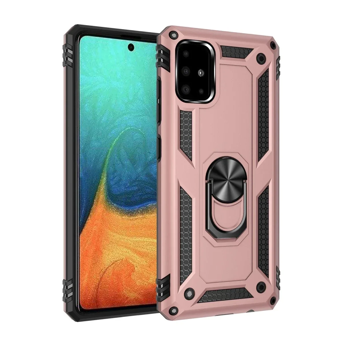 Samsung Galaxy A71 Kılıf Sofya Yüzüklü Silikon Kapak - Rose Samsung Galaxy A71 Kılıf Sofya Yüzüklü Silikon Kapak - Rose