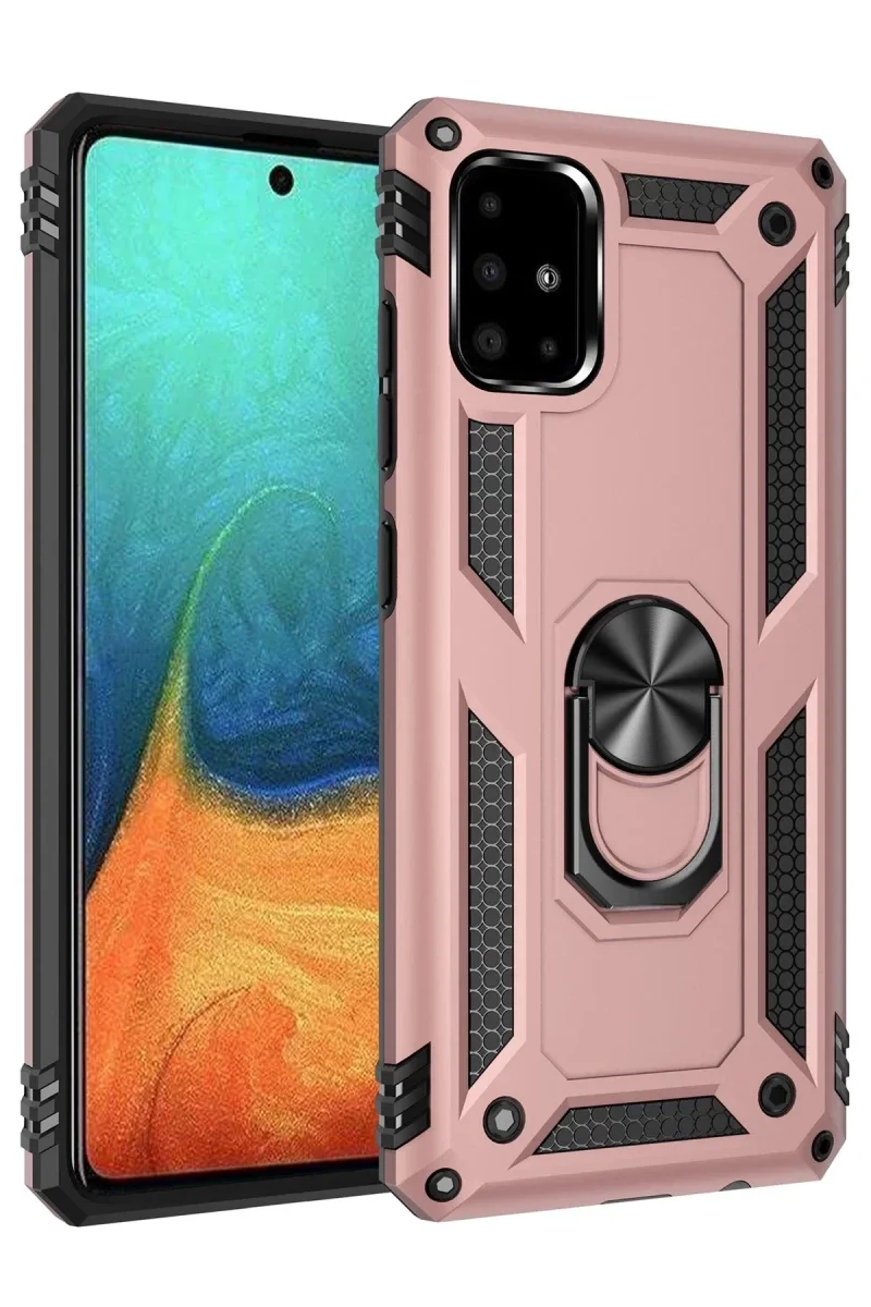 Samsung Galaxy A71 Kılıf Sofya Yüzüklü Silikon Kapak - Rose Samsung Galaxy A71 Kılıf Sofya Yüzüklü Silikon Kapak - Rose