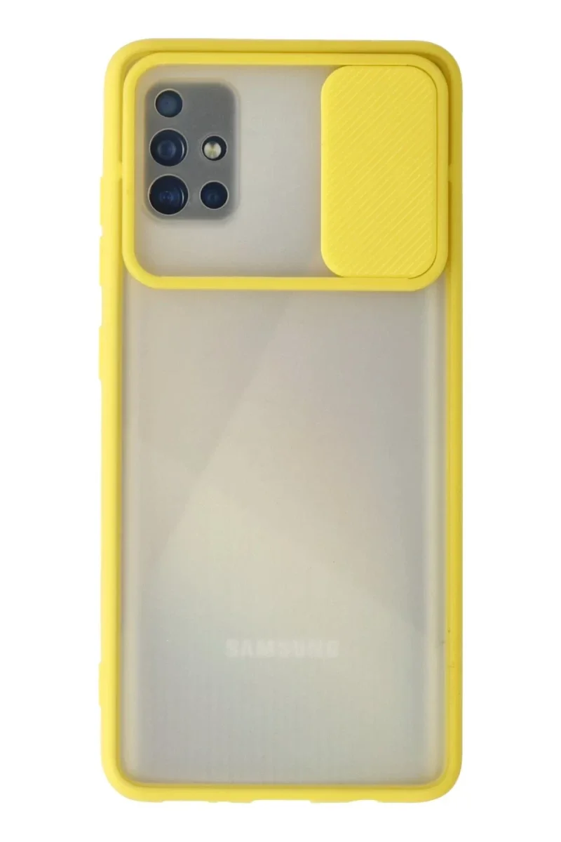 Samsung Galaxy A71 Kılıf Palm Buzlu Kamera Sürgülü Silikon - Sarı Fiyatı, Yorumları ve Özellikleri