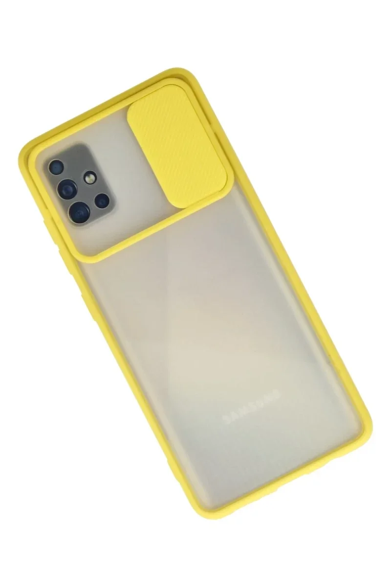 Samsung Galaxy A71 Kılıf Palm Buzlu Kamera Sürgülü Silikon - Sarı Fiyatı, Yorumları ve Özellikleri