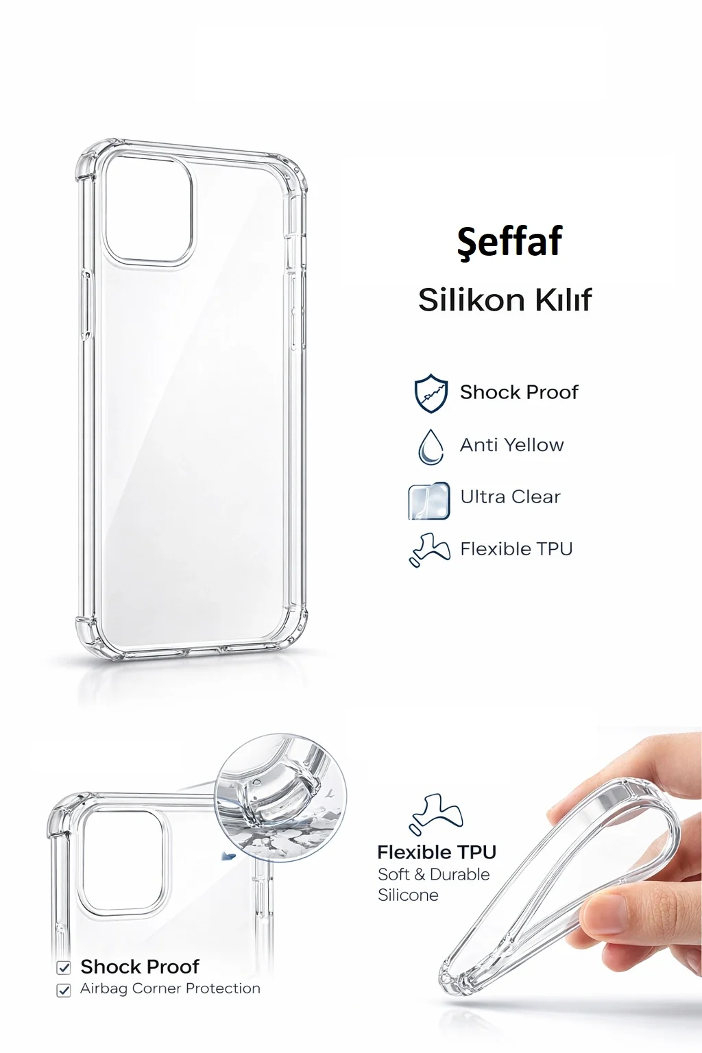 Samsung Galaxy A71 Uyumlu Şeffaf Silikon Telefon Kılıfı Esnek Darbe Koruyucu Samsung Galaxy A71 Uyumlu Şeffaf Silikon Telefon Kılıfı Esnek Darbe Koruyucu
